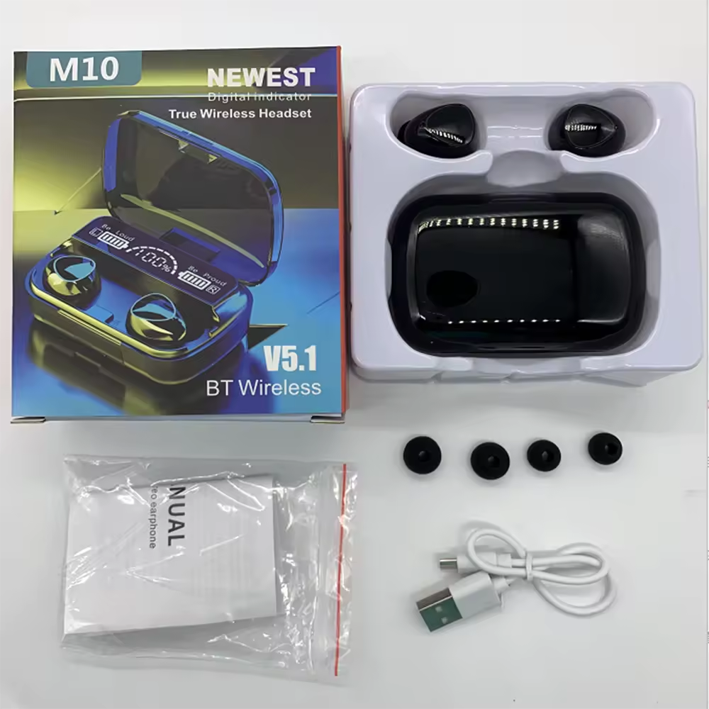 New Wholesale M10 Original Waterproof Sport Hifi USB Earbuds Noise Cancelling Business In-Ear Wireless Gaming TWS M10 Earphones