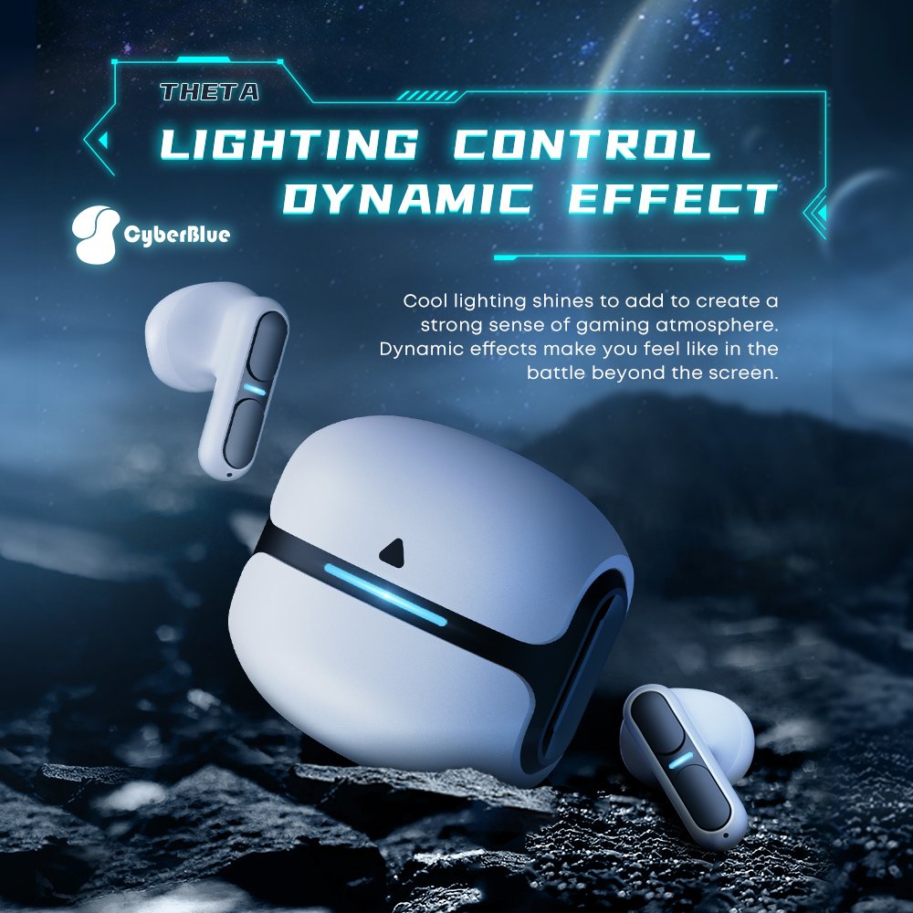 Cyber Blue Tws Wireless Type-C Charging Earphones Waterproof In-Ear Earphones