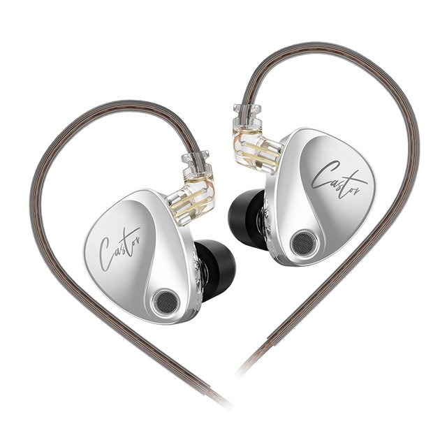 KZ Castor 2DD Dynamic High-end Tunable In Ear HiFi Earphones Monitor Headphone Cancelling Earbuds Bass Headsets