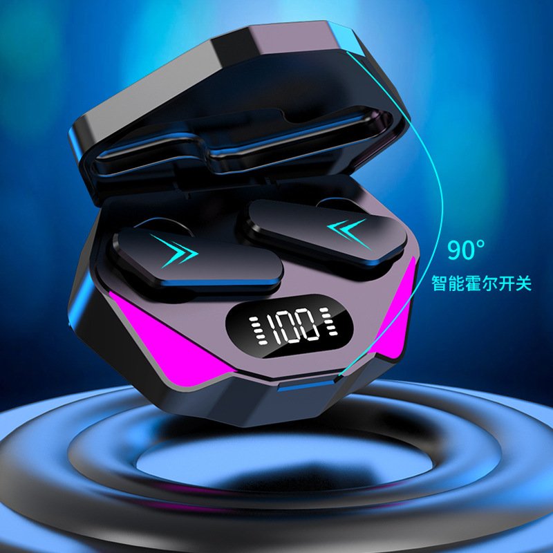 2022 hot selling X15 tws wireless game earbuds cool led breath light low latency hifi stereo sports in earbuds BT5.0