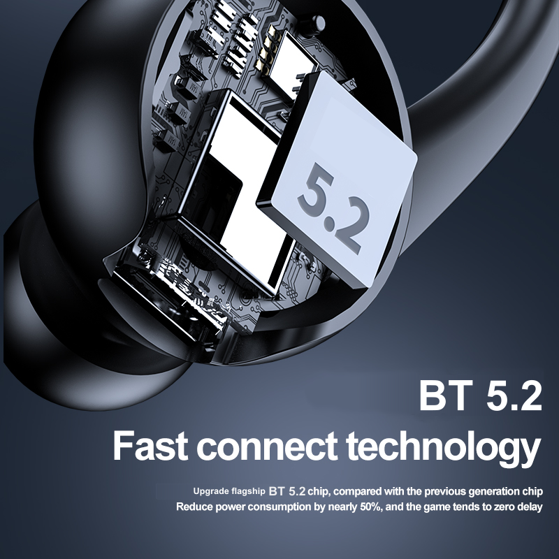 T10 Tws Wireless Earhook Headphones BT5.2 Hifi Sound Noise Cancelling Sports Running In-ear Earphone