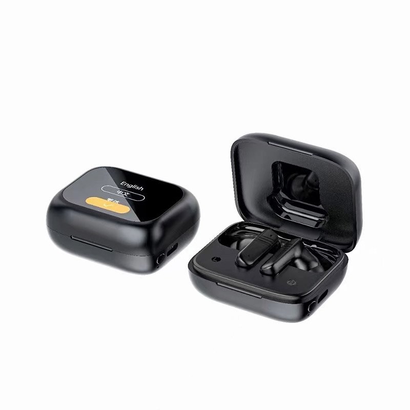 Portable Noise-cancelling Wireless Stereo Headphones Lanyard Mini ENC TWS Earphone with LED Screen