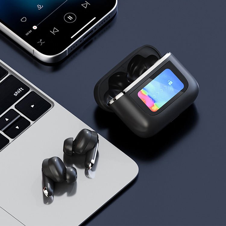 Hot selling wireless Earphones china wholesale anc noise cancelling color touch screen Gaming earbuds tws penghilang kebisingan