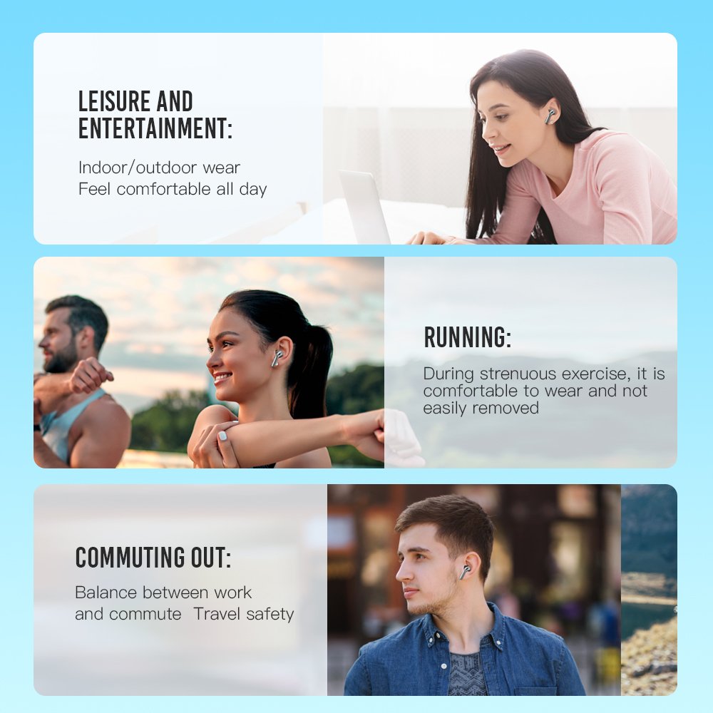 Noise Cancelling Portable Earhook Sport Headphone Auriculares inalambricos True wireless Earphone BT5.3 Gaming TWS Earbud