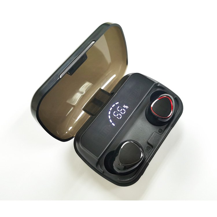M10 innovative design long play time LED display TWS earphone 9D hifi sound noise cancelling wireless earphone with power bank