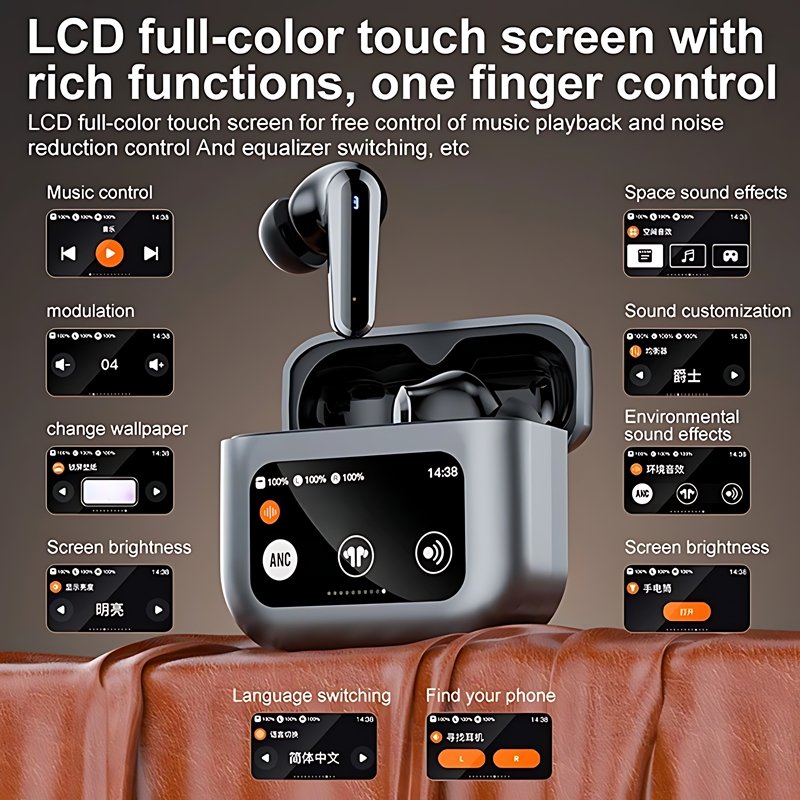 Good Quality Q30 Tws Wireless Touch Screen Earbuds Noise Cancelling Gaming in-ear ANC Earphones & Headphones with Touchscreen