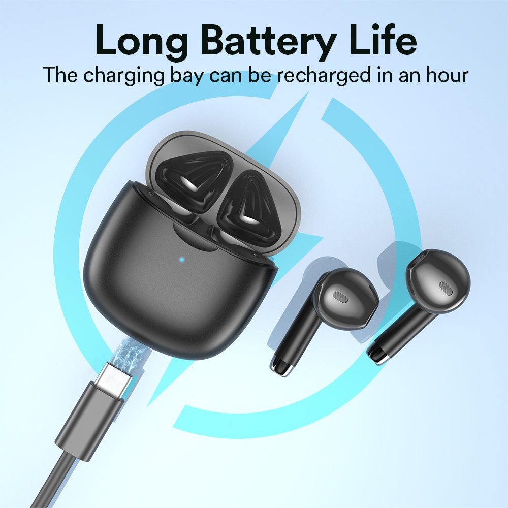 Dual Ear Touch Control Wireless semi-in-ear Bluetooth headphones 3D Surround Stereo
