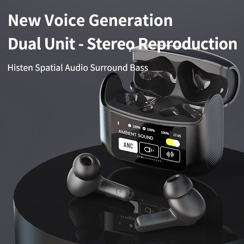 2024 New ANC ENC R06 TWS Wireless Earbuds Noise Cancelling Blue Tooth In-Ear Headphones color Touch Screens Earphone