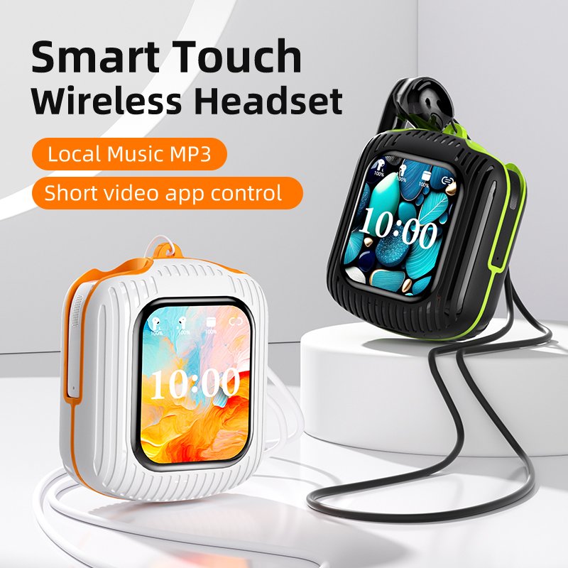 K8 LCD Multifunctional Touch Screen Earbuds with Built-In MP3 Playback Function and Wireless Remote Control Photography Function