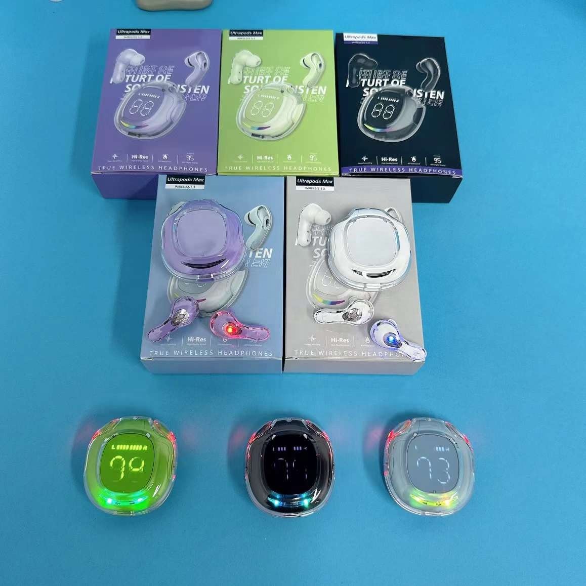 Ultrapods Max Wireless Earbud AIR 40 Stereo Bass Earphones Ultrapods Pro Noise Cancelling Ear Buds 40h Dual Mic Call Earbuds