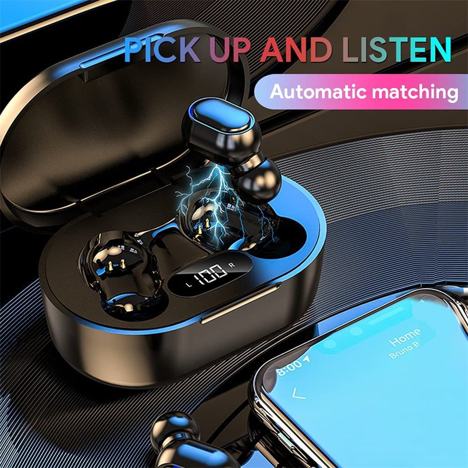 E7S TWS Wireless Bluetooth Earbuds Headset Bass Stereo Noise Canceling Headphone Waterproof Earbud HiFi LED Display Earphones