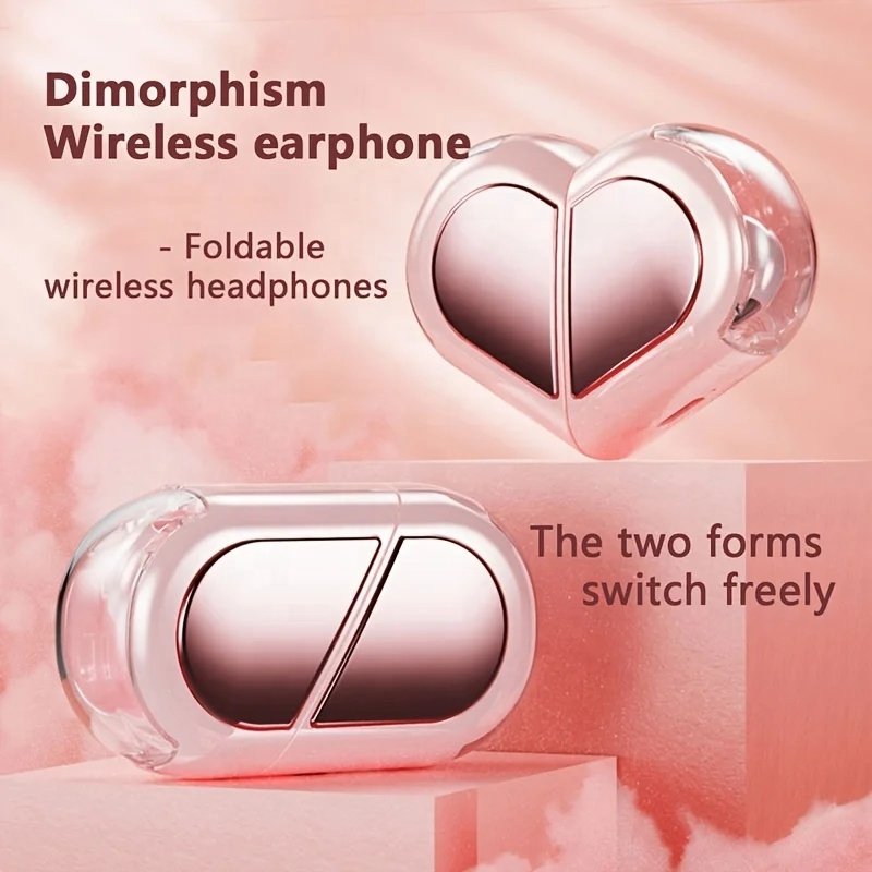 K520 TWS BT 5.3 Creative Rotatable Earbuds Waterproof Wireless stereo Love shaped couple Earphones For lovers birthday gifts