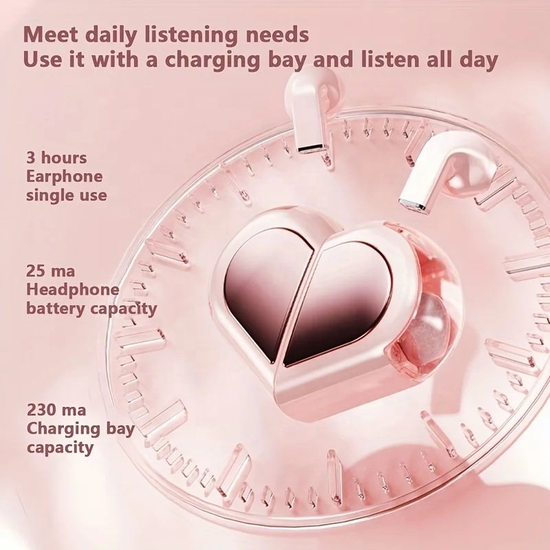 K520 TWS BT 5.3 Creative Rotatable Earbuds Waterproof Wireless stereo Love shaped couple Earphones For lovers birthday gifts