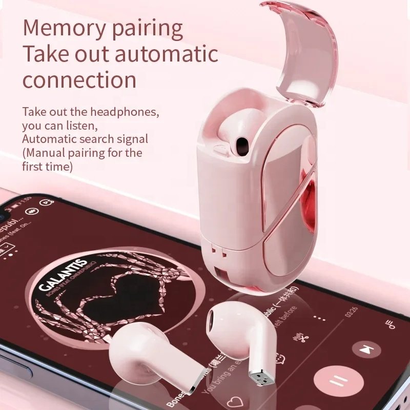 K520 TWS BT 5.3 Creative Rotatable Earbuds Waterproof Wireless stereo Love shaped couple Earphones For lovers birthday gifts