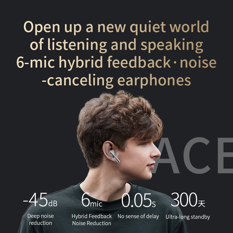 Ultra-Long Standby Time Fast Charging In-Ear Noise Cancelling TWS Earphones & Headphones with Low Latency Bluetooth Connection