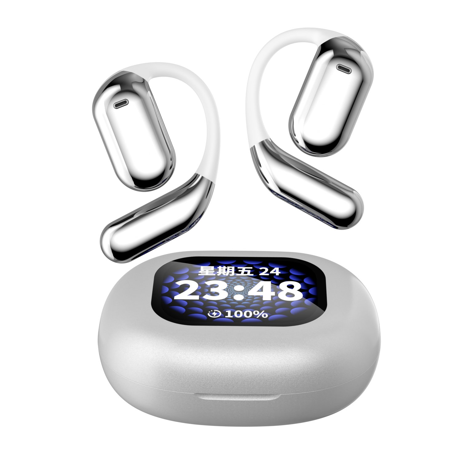 2024 Q16 PRO Wireless Earbuds LCD Touch Control Screen Ear Hooks Earphone BT 5.4 Camera Music ANC Noise Reduction Headphones