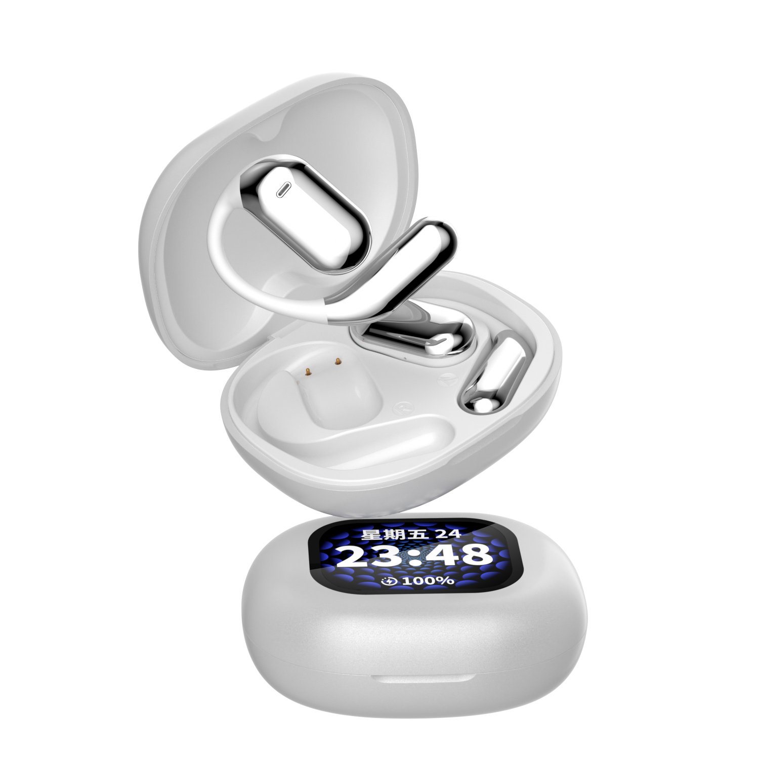 2024 Q16 PRO Wireless Earbuds LCD Touch Control Screen Ear Hooks Earphone BT 5.4 Camera Music ANC Noise Reduction Headphones