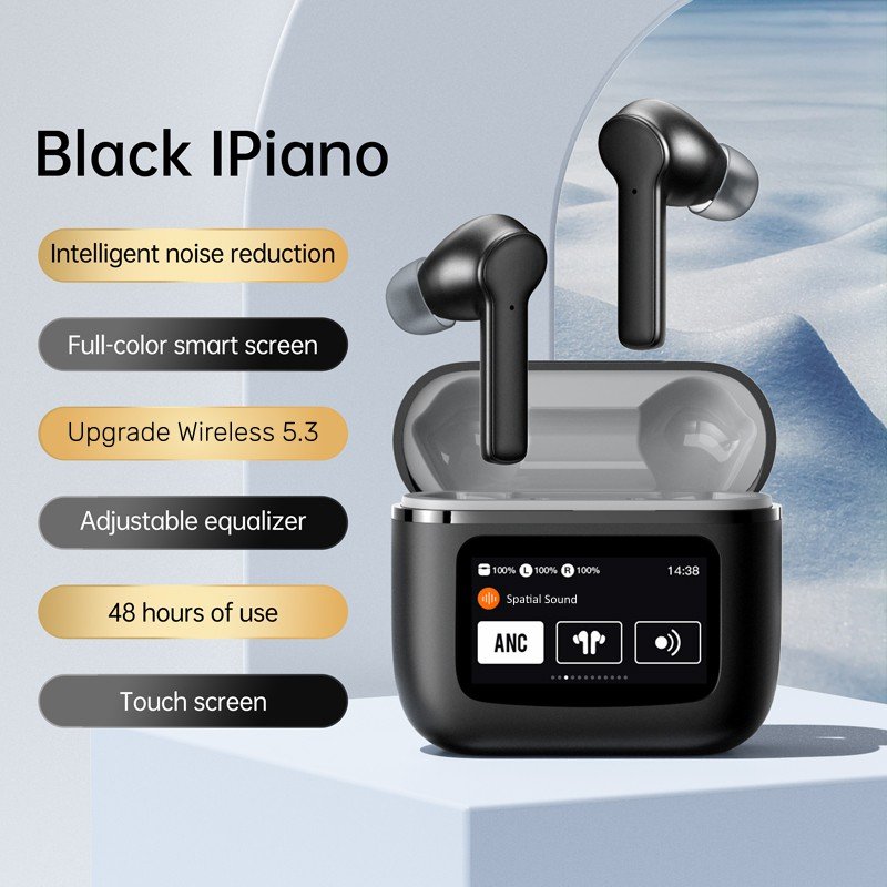 APP Control T68 Pro TWS Earphones New Long Battery Full Color LCD Touch Screen Wireless Earbuds with Noise Cancelling T68 Pro