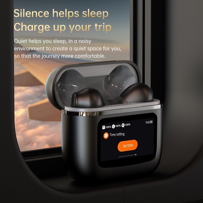 APP Control T68 Pro TWS Earphones New Long Battery Full Color LCD Touch Screen Wireless Earbuds with Noise Cancelling T68 Pro