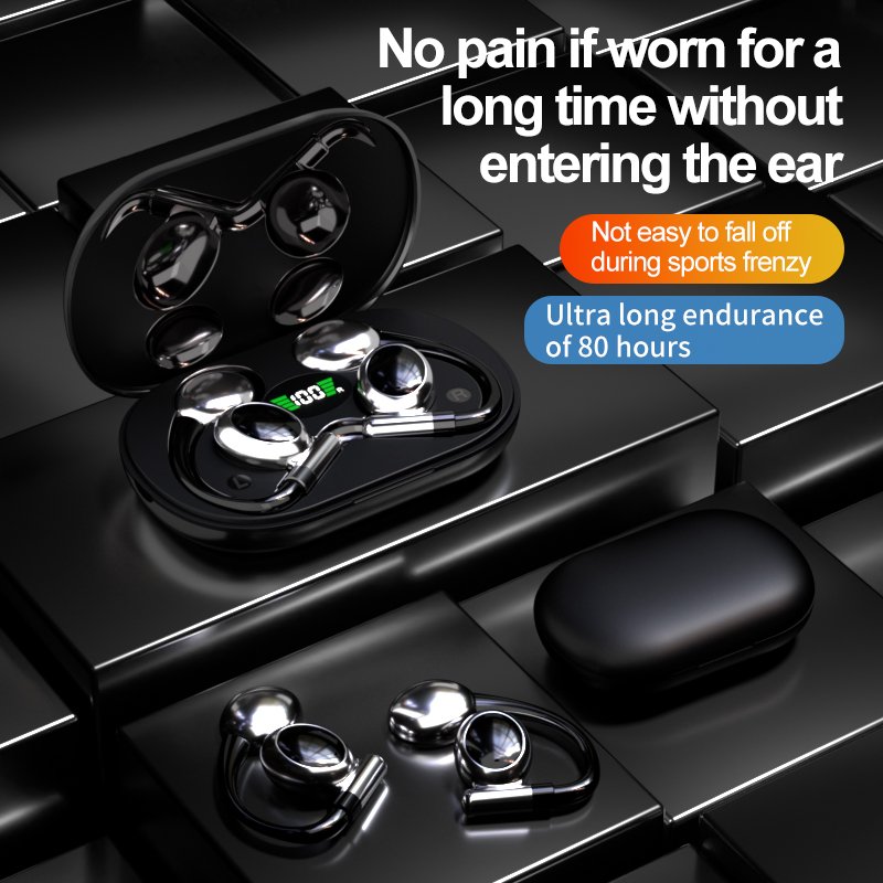 YK-880 Open Over Ear Hook Clip AI Intelligent Call Noise Reduction No Delay Gaming Earphone Wireless Sport Headset TWS Earbuds