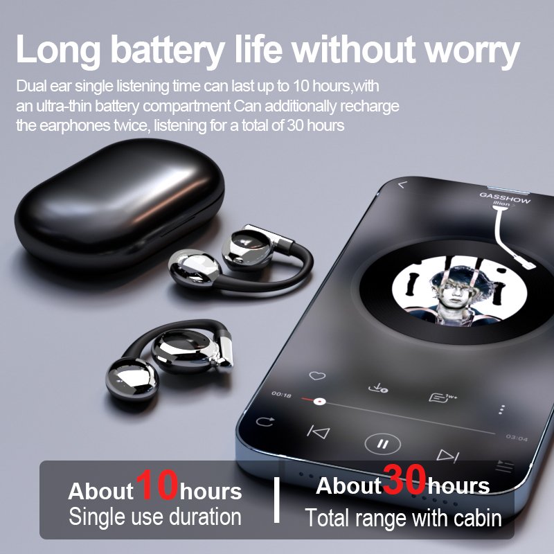 YK-880 Open Over Ear Hook Clip AI Intelligent Call Noise Reduction No Delay Gaming Earphone Wireless Sport Headset TWS Earbuds