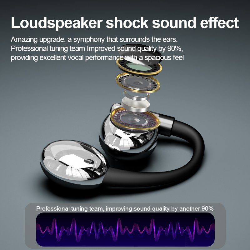 YK-880 Open Over Ear Hook Clip AI Intelligent Call Noise Reduction No Delay Gaming Earphone Wireless Sport Headset TWS Earbuds