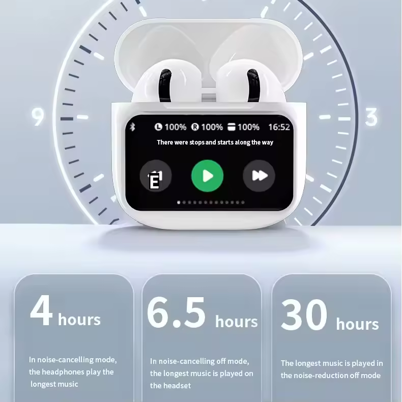 ANC Earphone A11 PRO LCD Full Touch Screen Wireless Earbuds In Ear Waterproof TWS Gaming Wireless Earphone Screen headphones