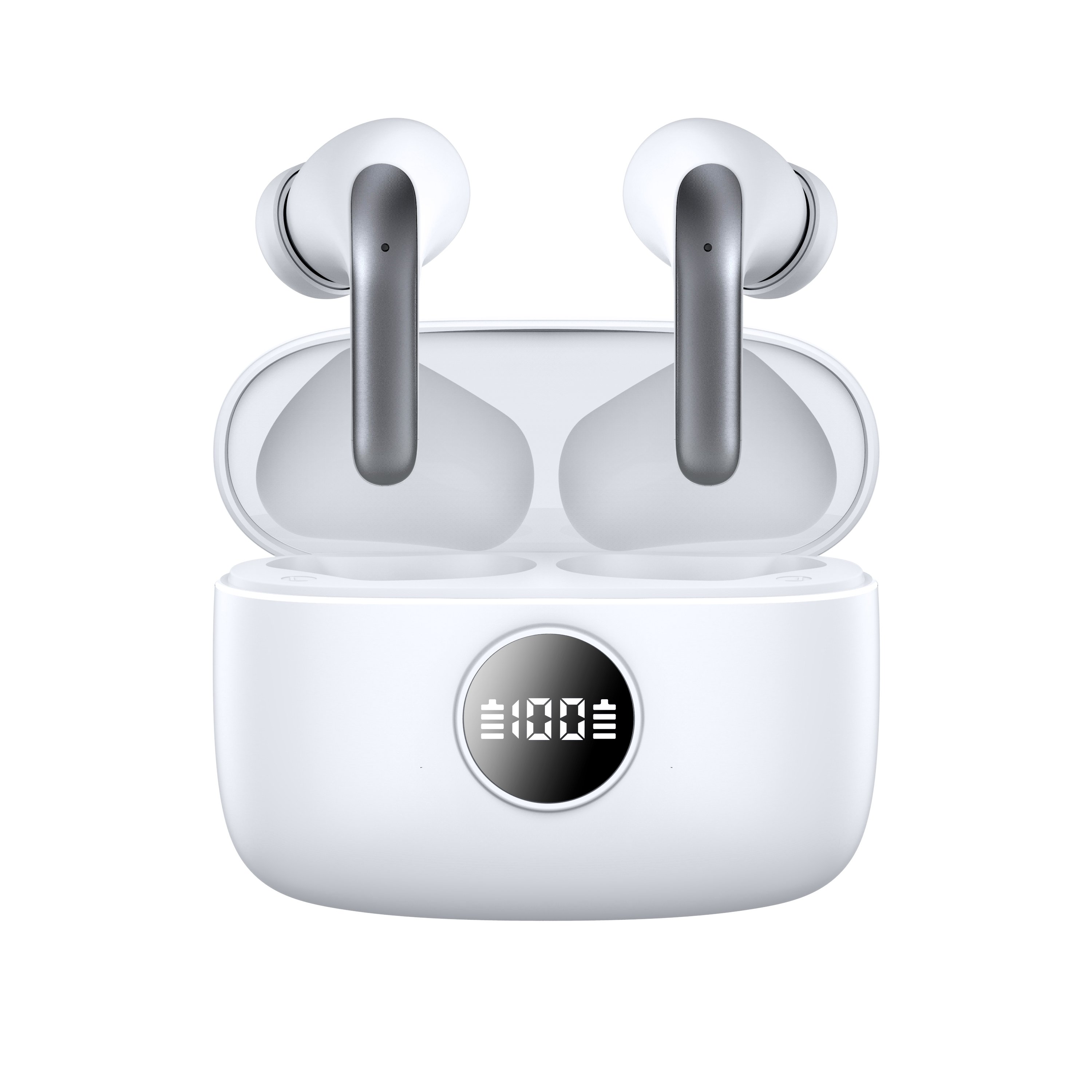 New S57 Wireless Earbuds, Active Noise Cancelling Bluetooth Ear Bud, Bluetooth 5.3 Earphone with LED Power Display Charging Case