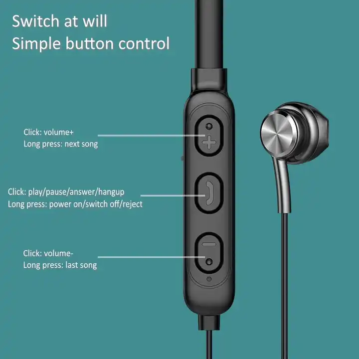 HIFI Neckband Wireless Headset Surround Stereo Headphone compatible Earphone Gb04 for Exercising Traveling