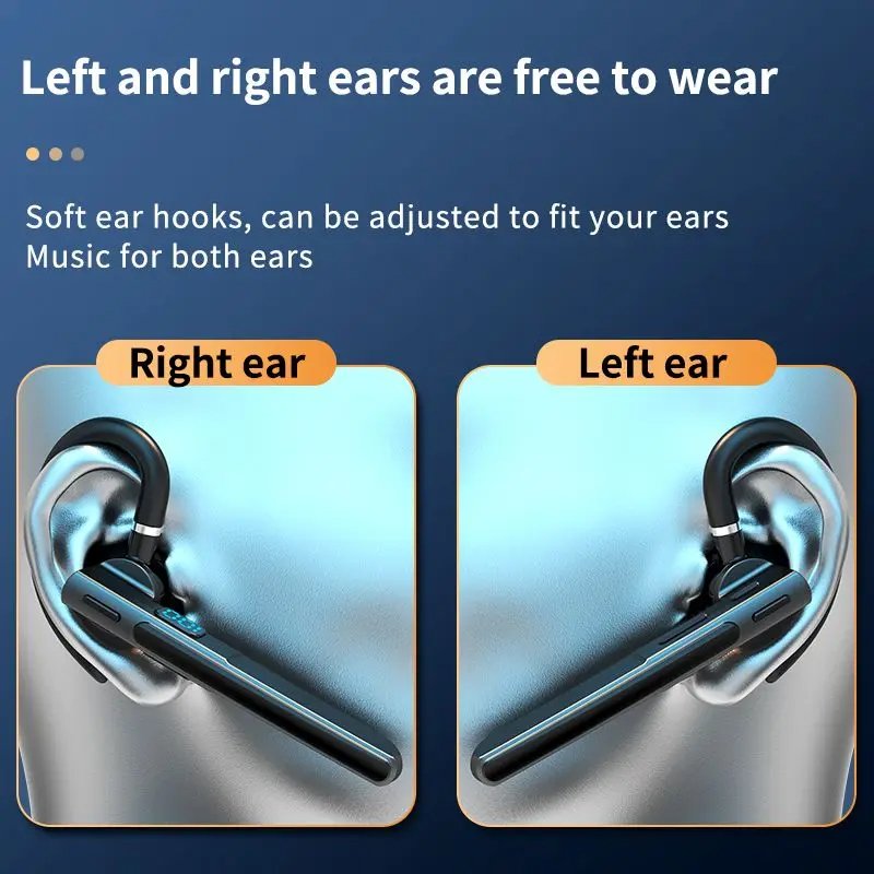 Best Seller 2024 Sport Headset with LED Noise Cancelling Reloj TWS Earbuds for Apple Single Ear Clip Business Wireless Earphones