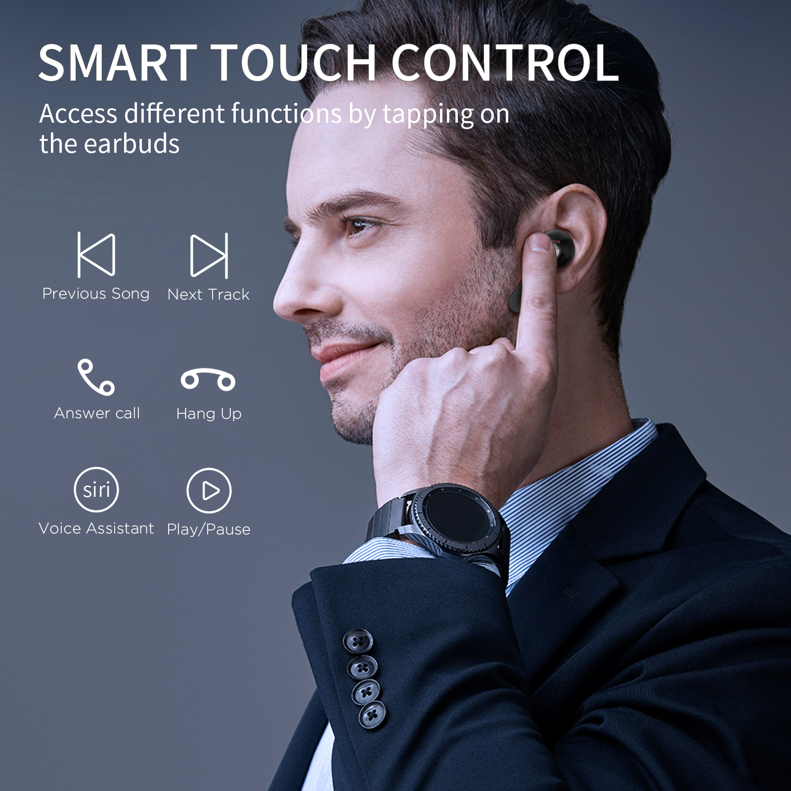Hot selling New T17 True wireless tws earbuds two mic ENC and ANC calling noise cancelling Portable Mini earphones factory price