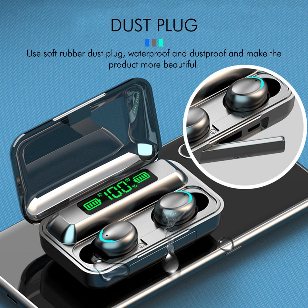High Quality TWS Wireless BT5.0 Invisible Earbuds F9 Headset Earphones