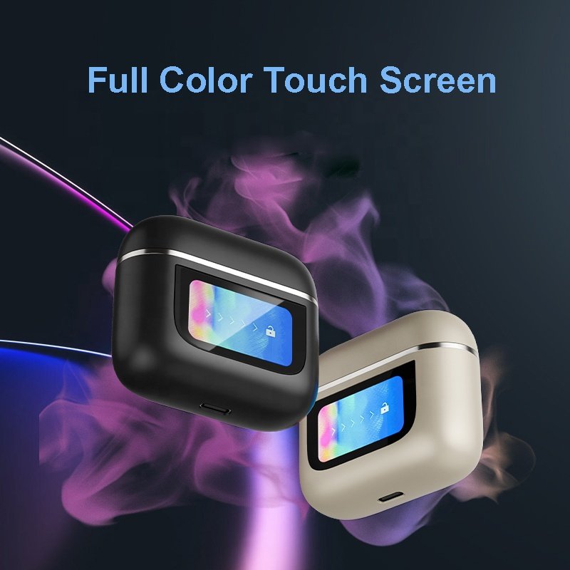 2024 NEW Touch Screen Wireless TWS Earbuds V8 ANC Noise Cancelling Music Calling Earphone Hifi Stereo in-Ear BT Headphone