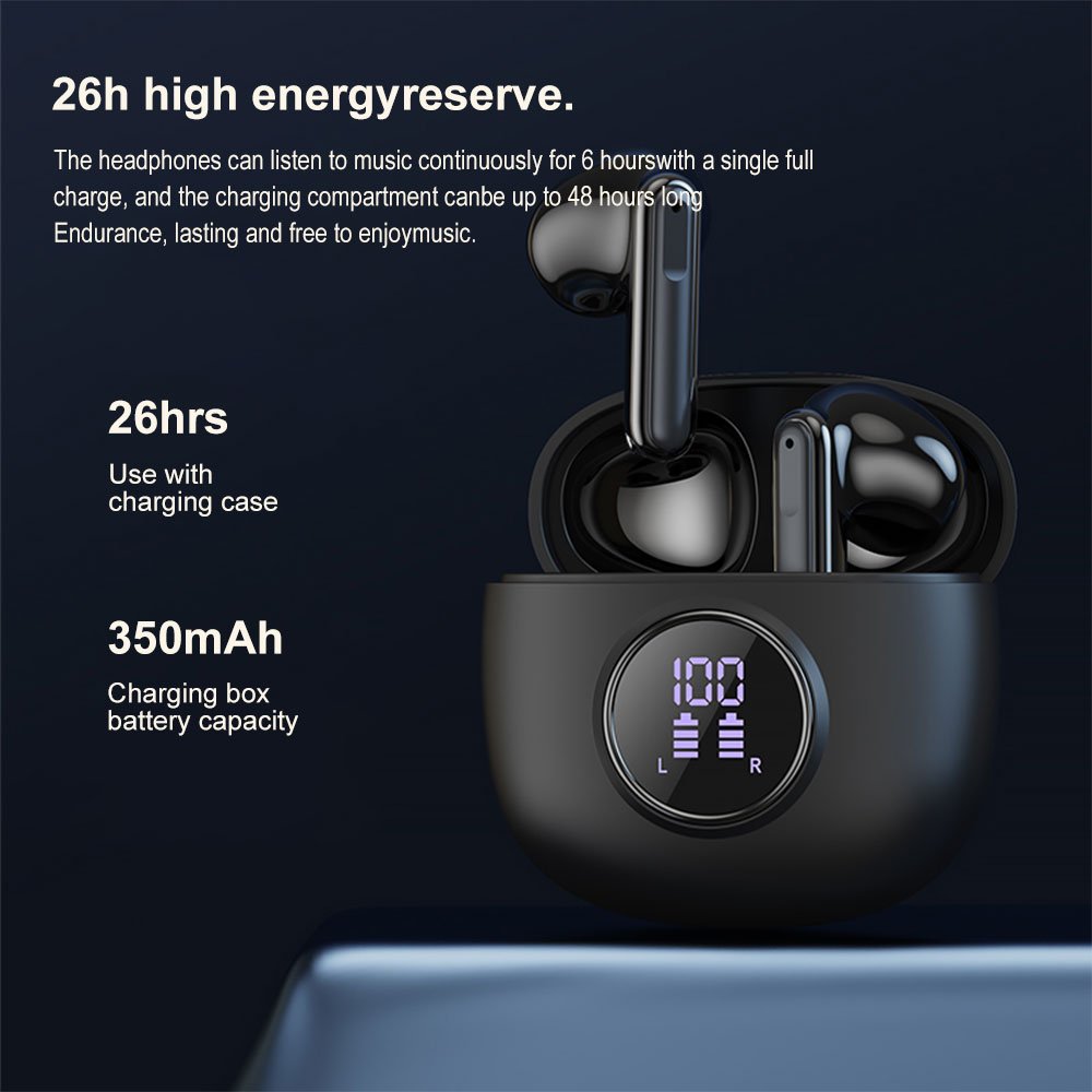True Wireless Earbuds Bluetooth 5.3 Earphones TWS Headset Led Display In Ear Earphone ENC Dual Mic Noise Cancellation Headphones