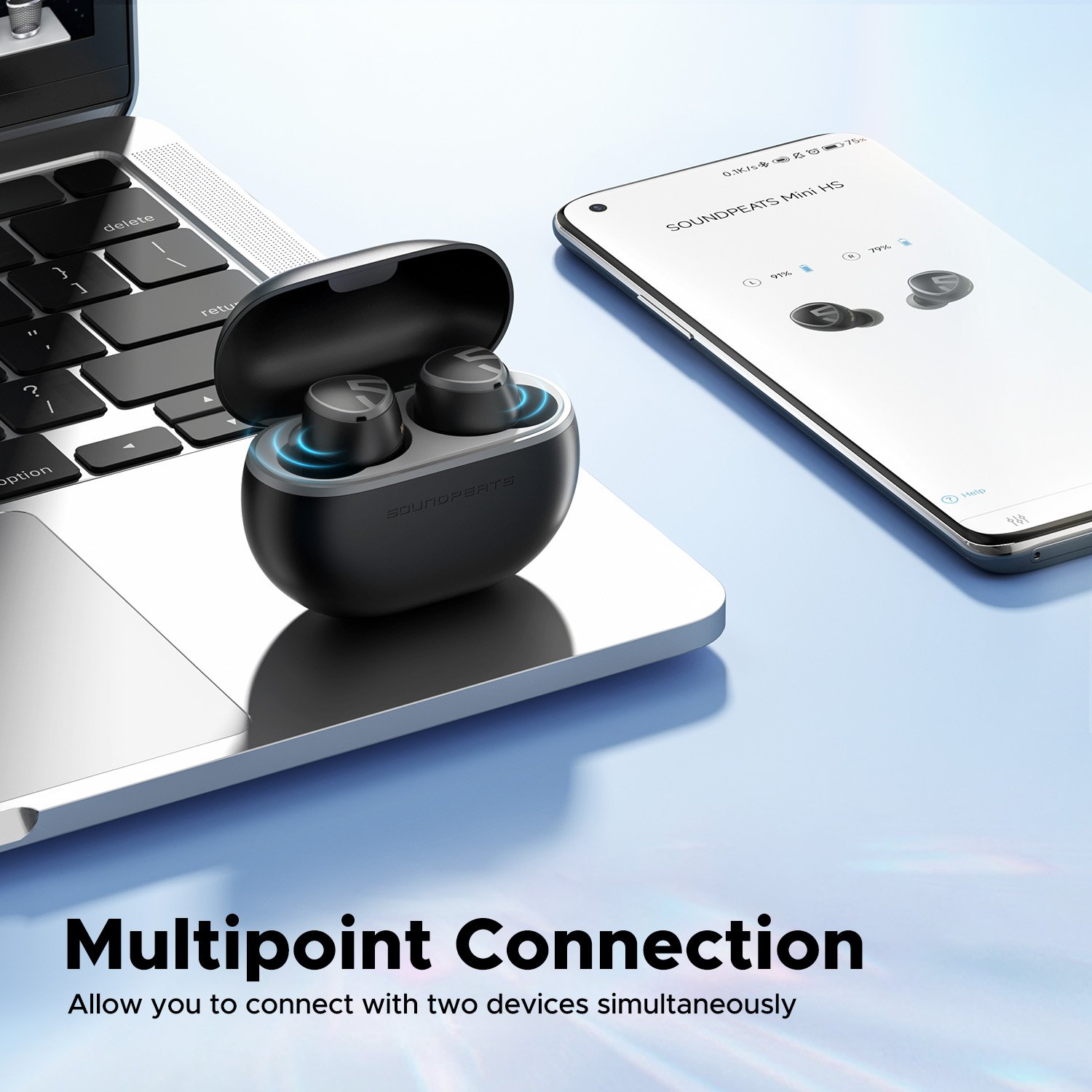 SoundPEATS Mini HS Newest True Wireless earbuds Mini TWS Headphones AI Noise Cancellation Earphones with LDAC