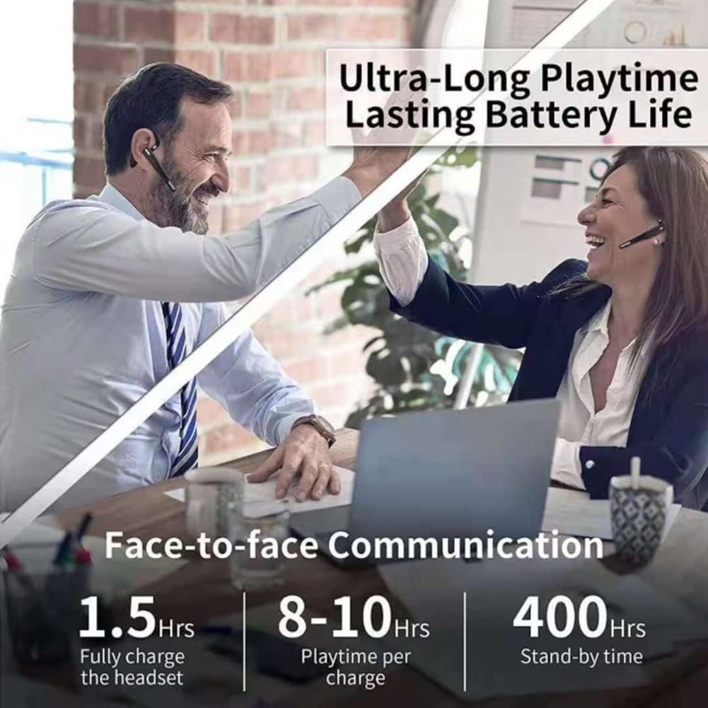 Business earphones wireless headset with microphone Bluetooth 5.1 headset 180 rotating ear loop with charging case