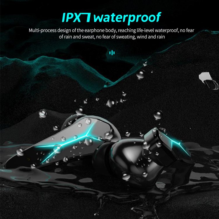Colorful gaming earphone X7 TWS sport in-ear headphone noise cancelling IPX4 waterproof earbuds