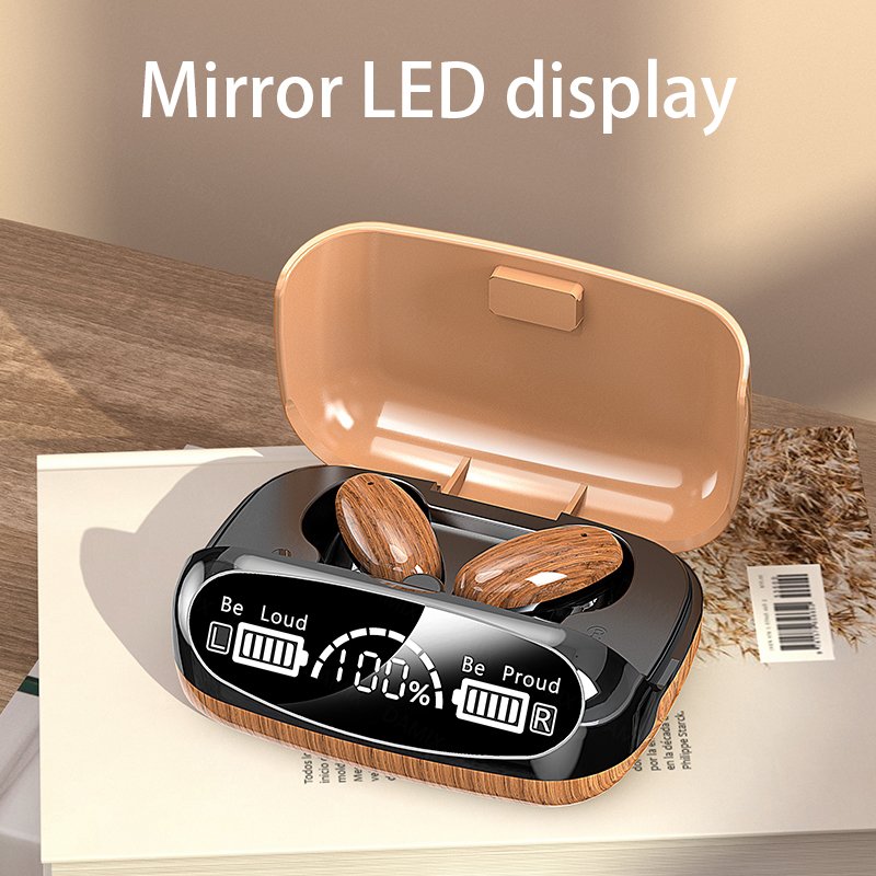 Trending 2024 New Gadgets Headsets with Power Bank Business Wireless Earphones Wood Grain Audifonos TWS Gaming In-ear Headphones