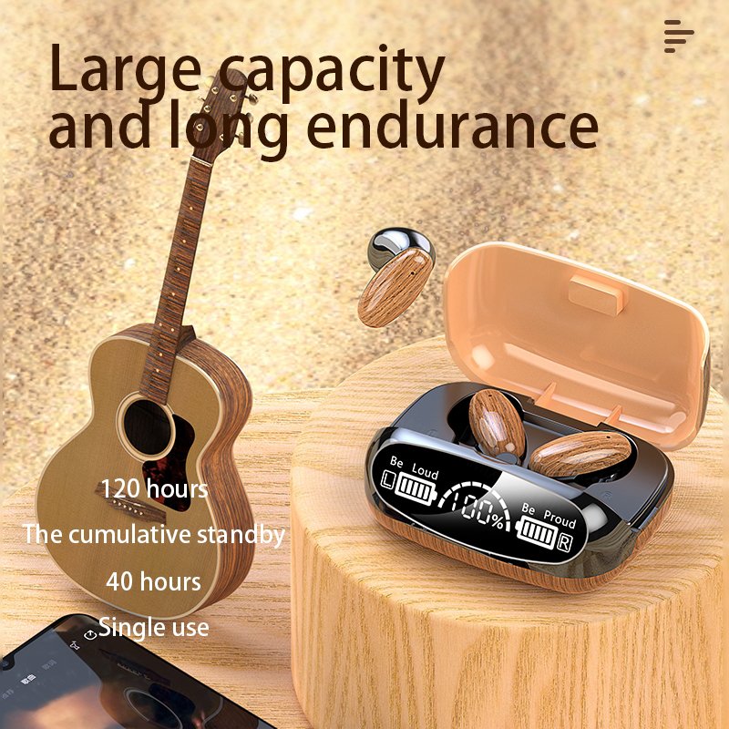 Trending 2024 New Gadgets Headsets with Power Bank Business Wireless Earphones Wood Grain Audifonos TWS Gaming In-ear Headphones