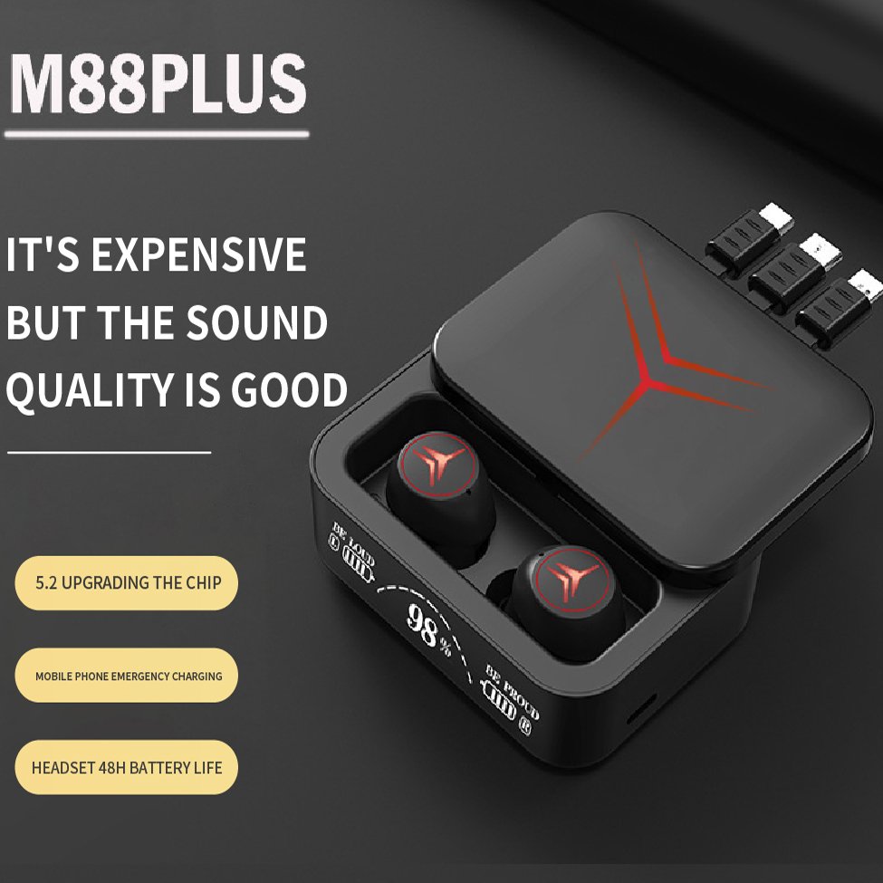 Free customized logo High-Quality TWS Wireless Earbuds - M88 Plus & M90 Pro, Noise-Cancelling Gaming Earphones, Hands-Free
