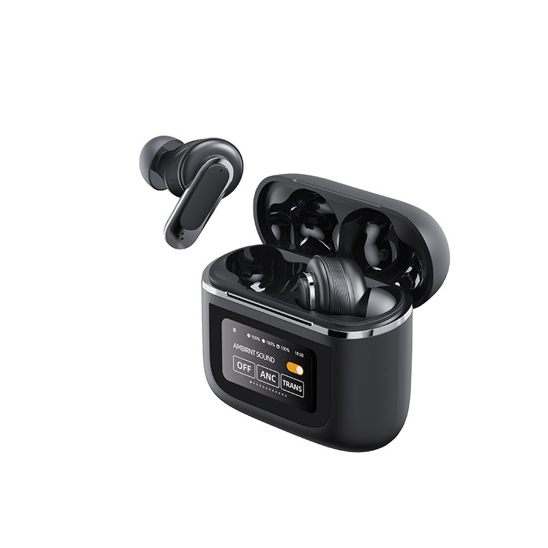 Yootype V8 touch screen led digital display power real ANC ENC Quad mics tour pro tws earbuds earphone smart screen headphone
