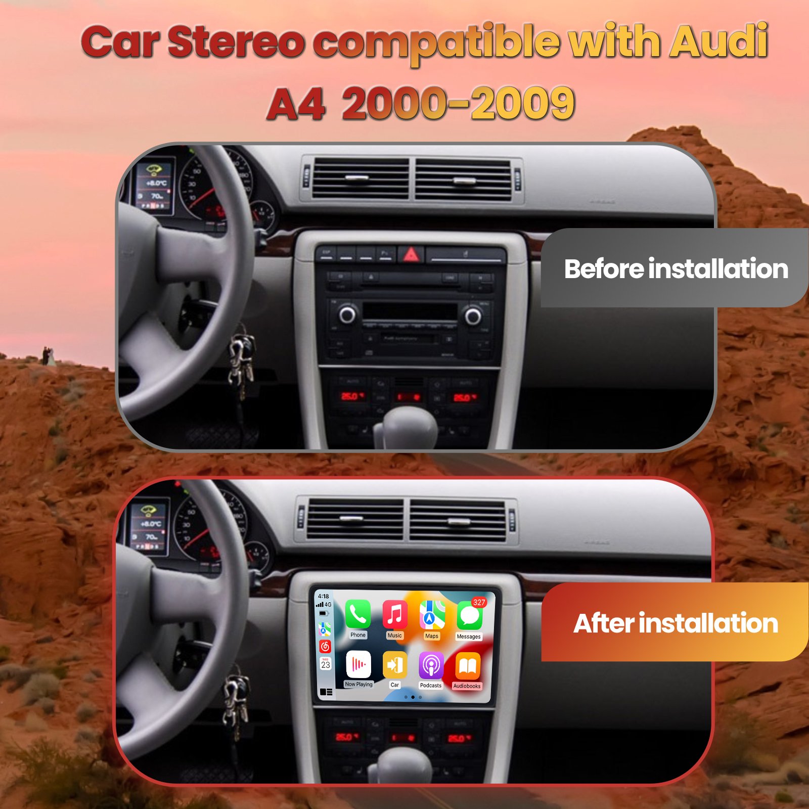 9 Inch Audi A4 2000-2009 Radio 8 Core TS10 Stereo 4+64g Android 12.0 Car Radio/Panel/GPS Navigation