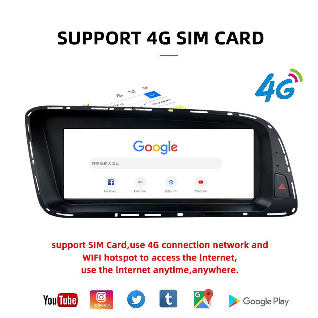 8.8 Inch Screen ANDROID 13 8 CORE Autoradio CARPLAY for Audi Q5 2009 2016 2017 Car DVD Player radio GPS Navigation 4G BT