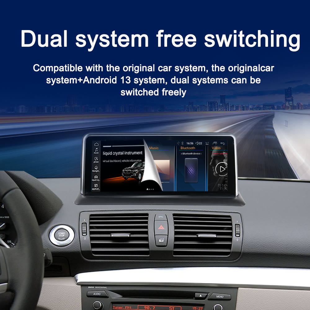 LELV Android 14 Car Radio Car Dvd Player 10.25 Inch Ips Touch Screen Head Unit Gps Navigation For Bmw E81/e82/e87/e88 2004-2011