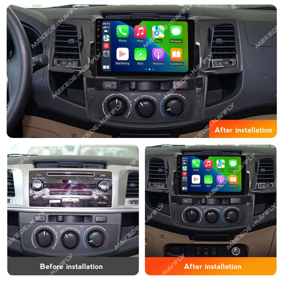 MEKEDE MS android gps navigation car-play auto car video for Toyota Fortuner Hilux 2004-2014 360 camera ADAS DVR