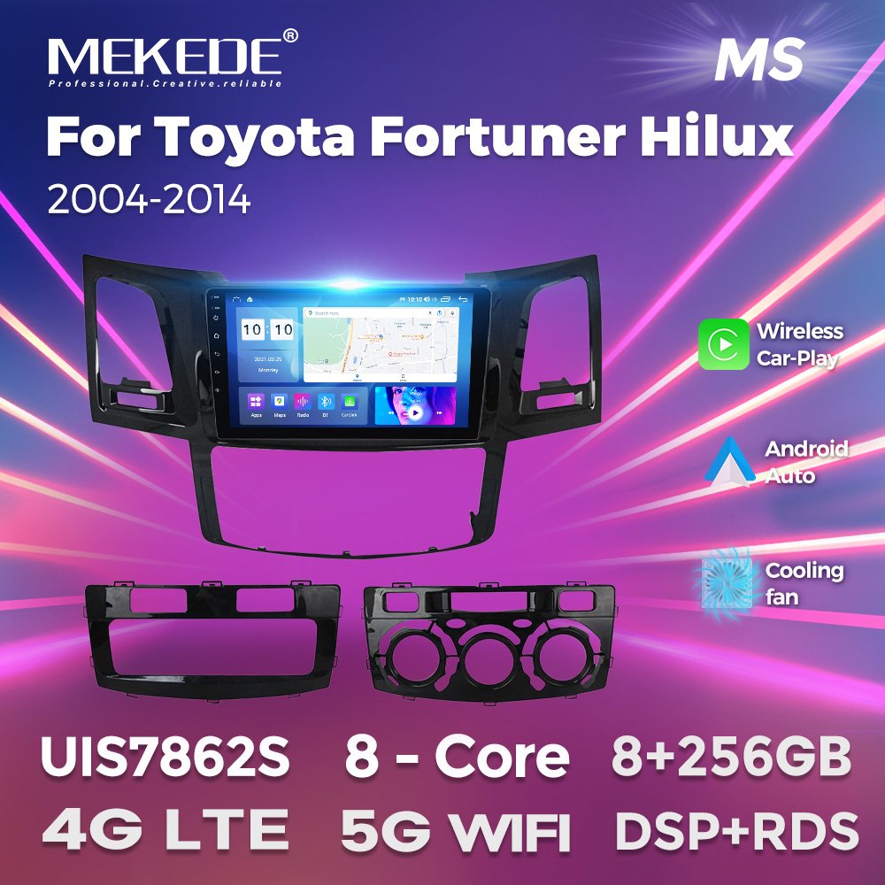 MEKEDE MS android gps navigation car-play auto car video for Toyota Fortuner Hilux 2004-2014 360 camera ADAS DVR