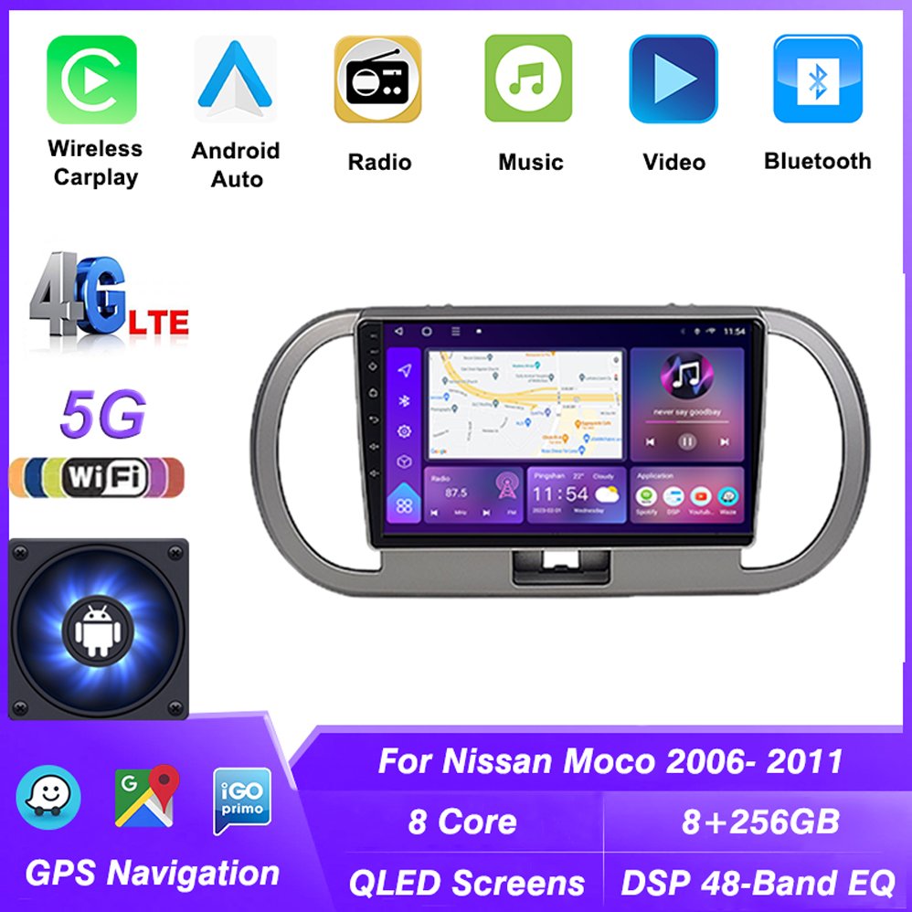 Android 13 Carplay Radio For For Nissan Moco 2006-2011 Multimedia Carplay 2DIN Stereo Car GPS Navigation Head Unit Video Player