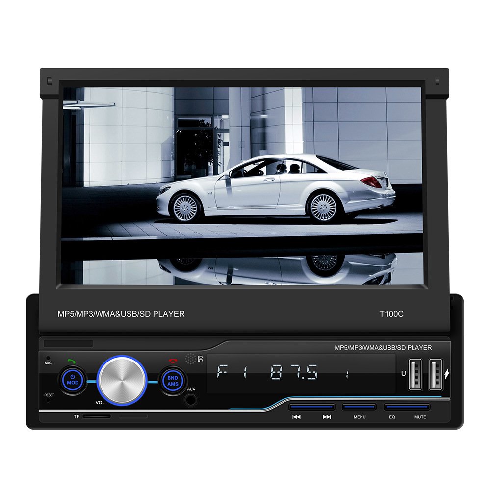 Single Din for Apple Carplay Car Stereo with BT 5.0 Flip Out Touchscreen Car Radio Touch Screen Display Radio