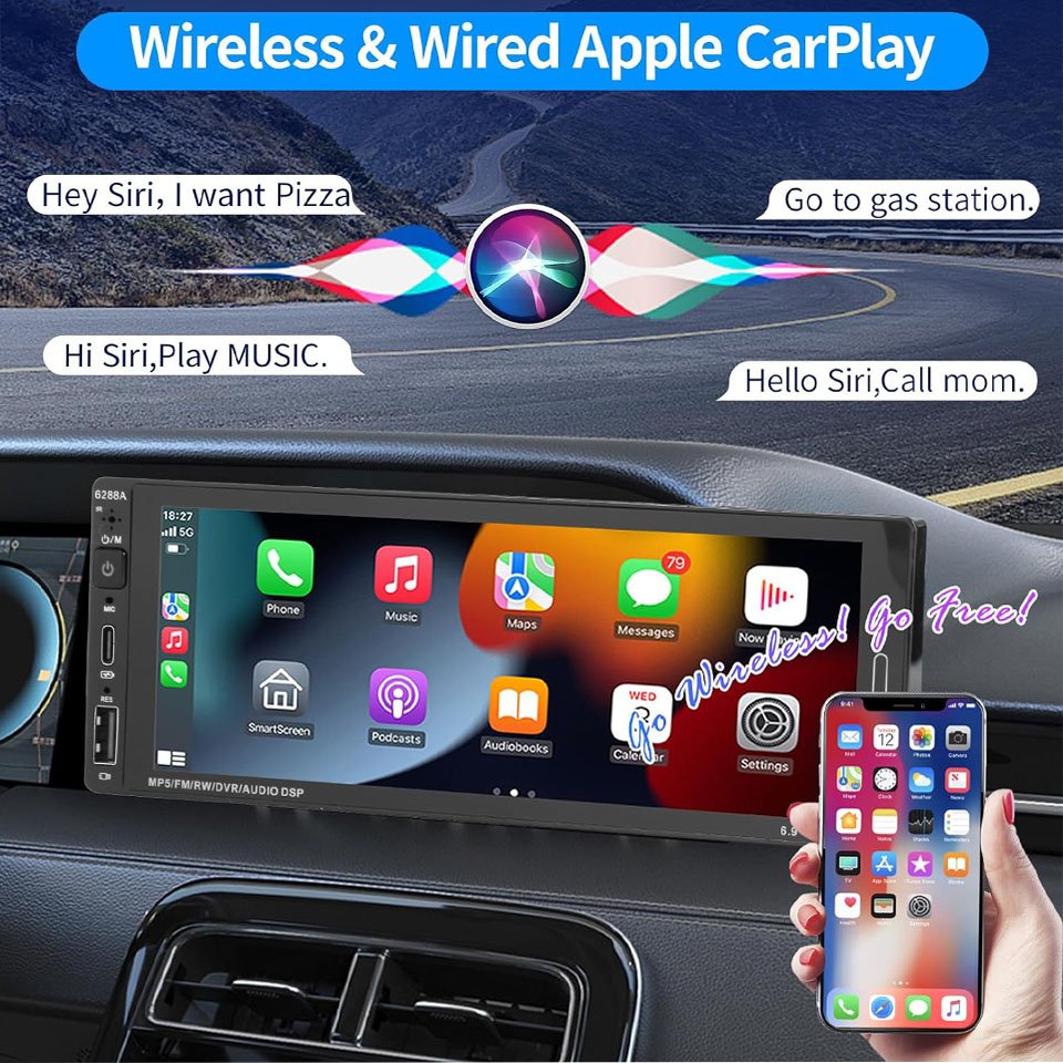 OKOK Android 12 8G 128G Car GPS Navigation for Car Android Player 1 Din Android Car Radio