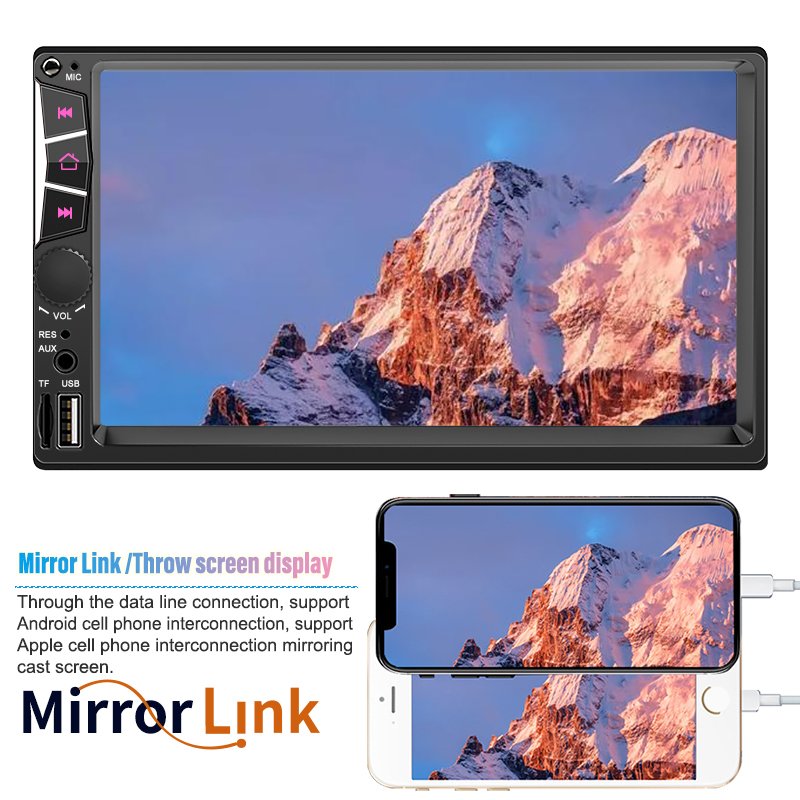 7052 dual-spindle din 7inch car mp5 player full touch screen car multimedia radio stereo video dvd player